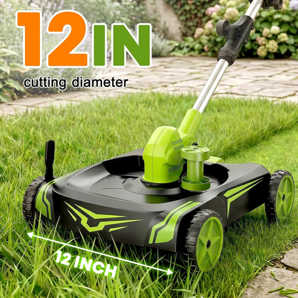 Versatile 4-in-1 Cordless Lawn Mower — Lightweight Push Mower with Detachable Wheels