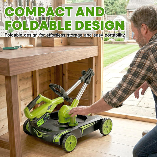 Versatile 4-in-1 Cordless Lawn Mower — Lightweight Push Mower with Detachable Wheels